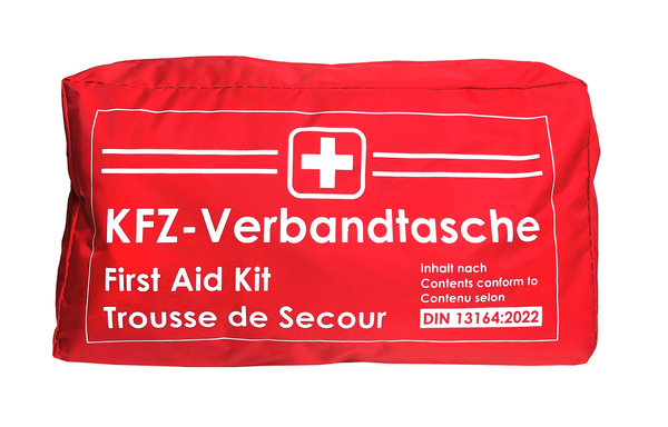 KFZ Verbandtasche Verbandkasten Erste-Hilfe DIN13164-2022 (MHD 10.2027) ROT